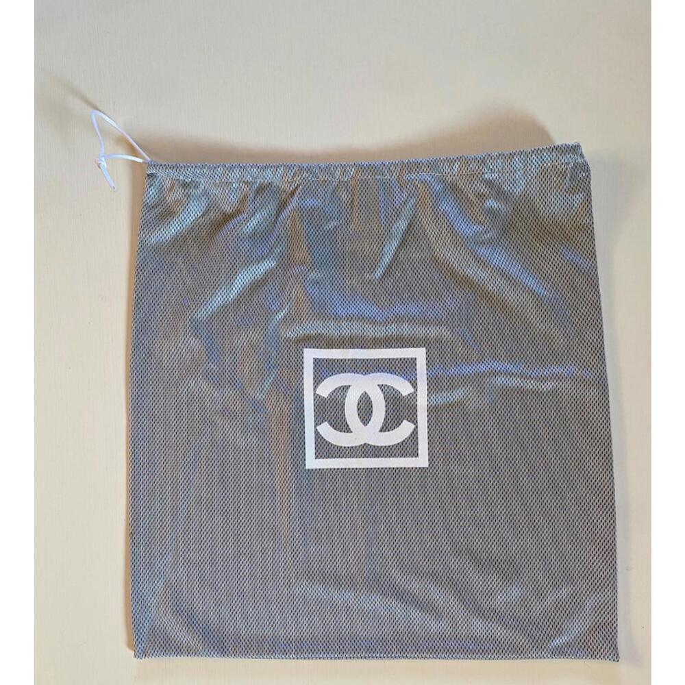 CHANEL 100% Authentic Grey Perforated Mesh Sport Dust Bag With Drawstrings